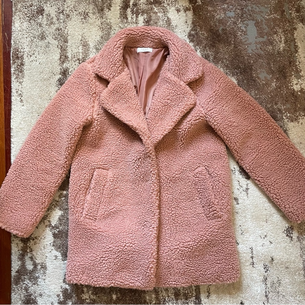 NWOT Fluffy pink Sage the Label Pea Coat